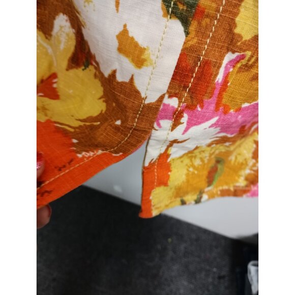 Talbots Womens Shift Dress Size 10 Multicolor Floral Cotton Sleeveless Preppy - Picture 5 of 10